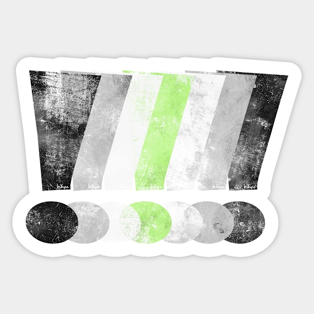 Agender Pride Grunge Exclamation Points Sticker by wheedesign